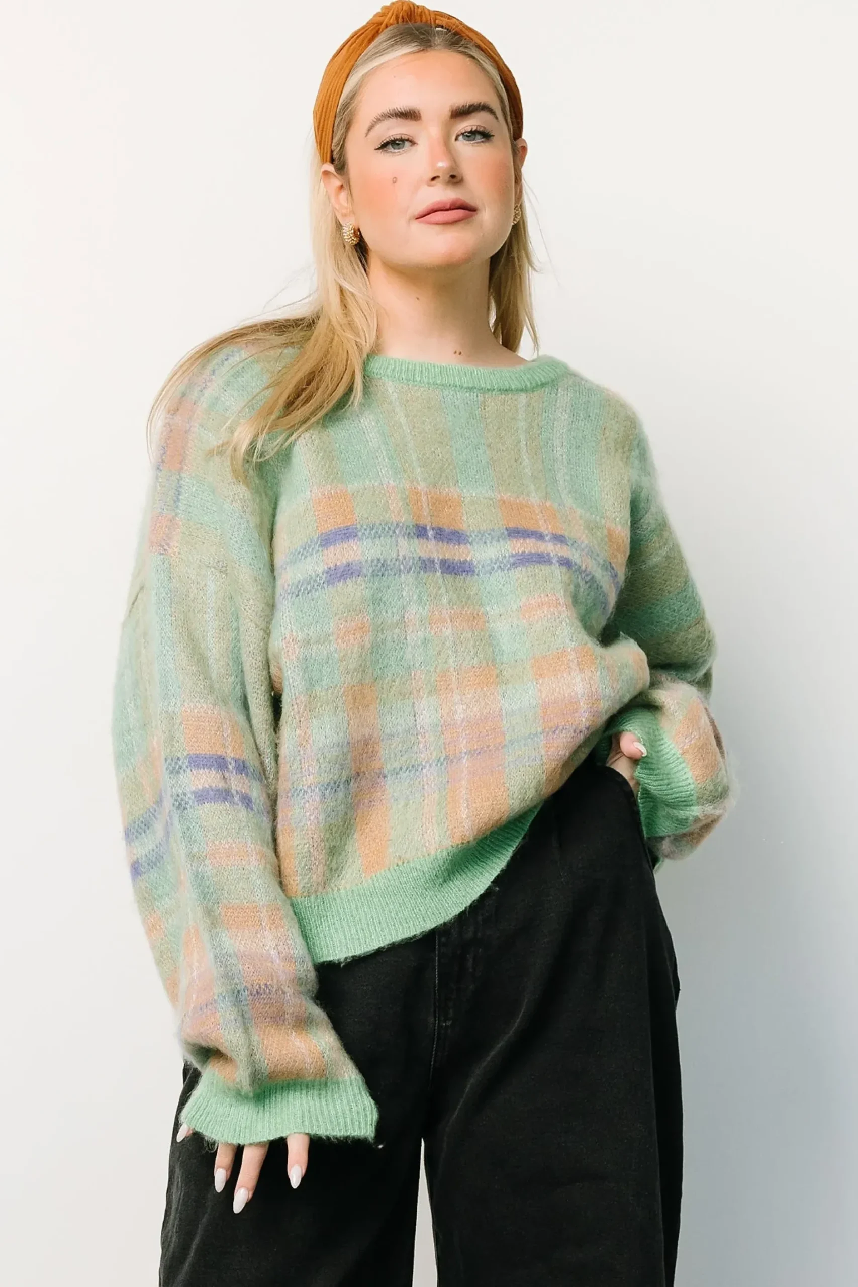 Baltic Born WINTER ESSENTIALS|Brentridge Plaid Sweater | Green Multi