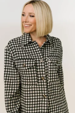 Baltic Born TOPS|outerwear|Bridger Houndstooth Jacket | Dark Navy + Ivory