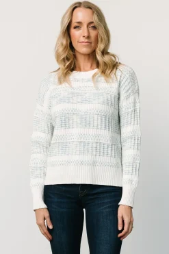 Baltic Born SALE|Brigitte Knit Sweater | Blue + Off White