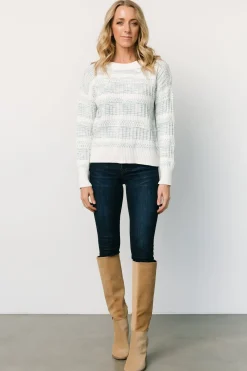 Baltic Born SALE|Brigitte Knit Sweater | Blue + Off White