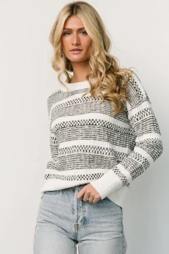 Baltic Born SALE|Brigitte Knit Sweater | Black + Off White