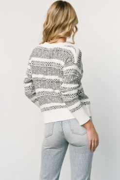 Baltic Born SALE|Brigitte Knit Sweater | Black + Off White