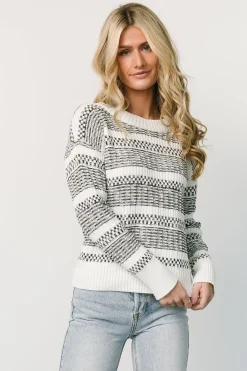 Baltic Born SALE|Brigitte Knit Sweater | Black + Off White