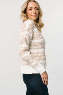 Baltic Born SALE|Brigitte Knit Sweater | Taupe + Off White