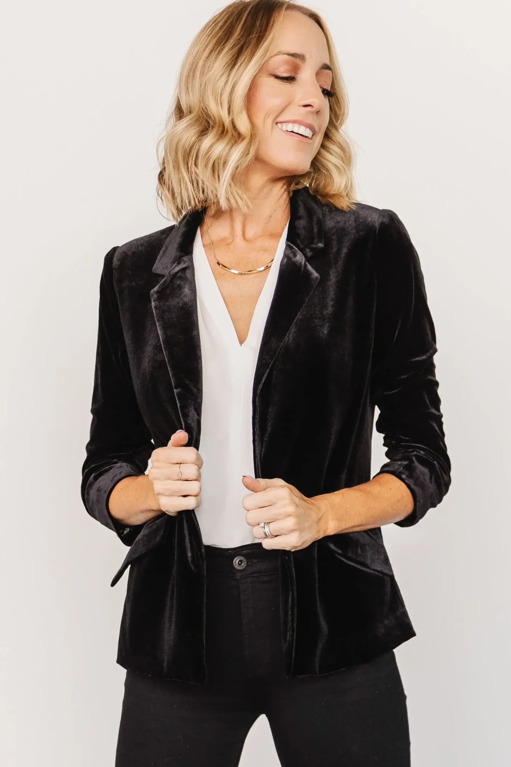 Baltic Born outerwear|Brinton Velvet Blazer | Black