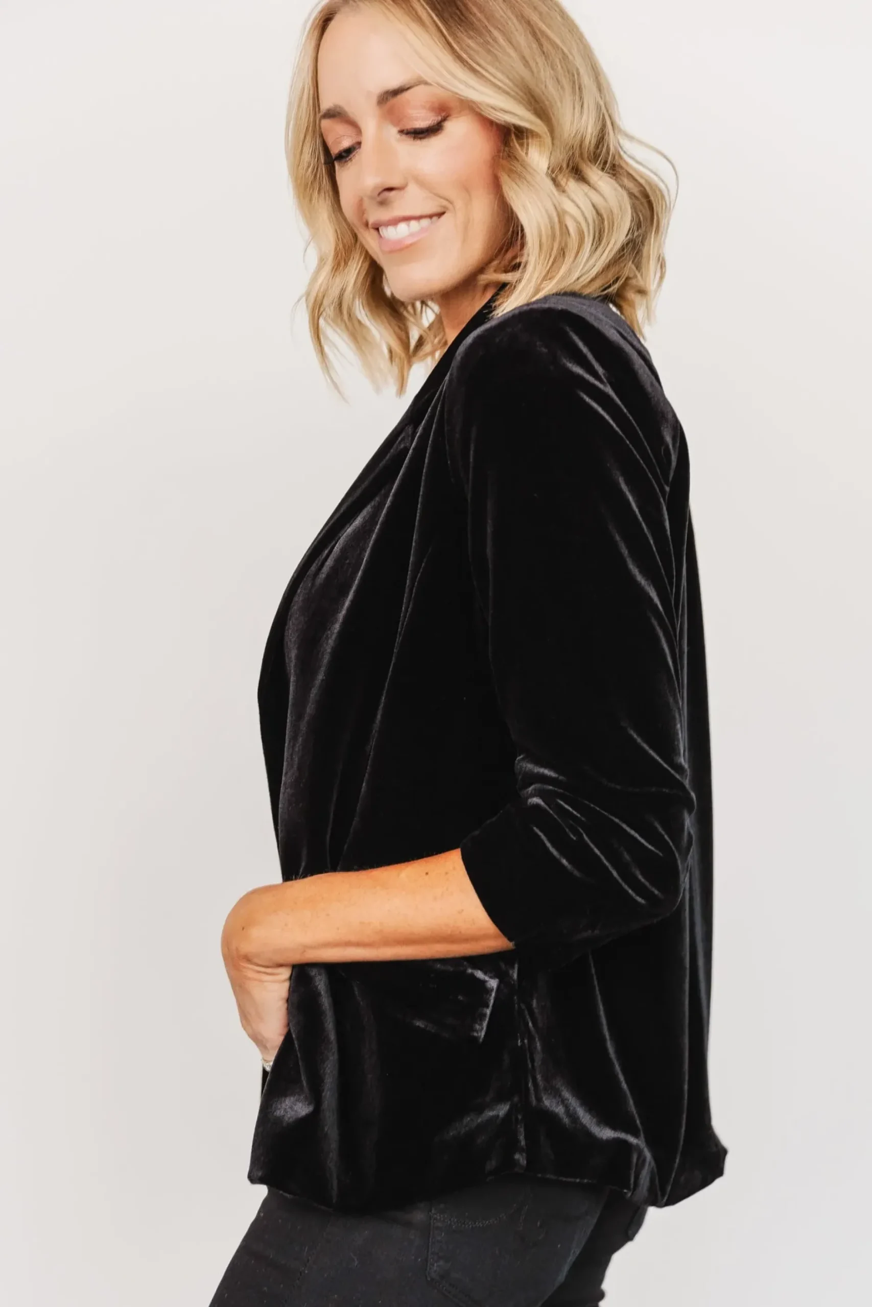 Baltic Born outerwear|Brinton Velvet Blazer | Black