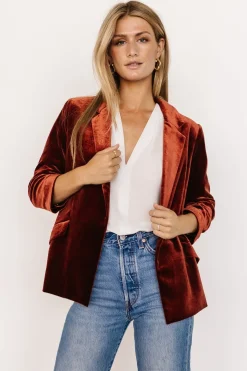 Baltic Born outerwear|Brinton Velvet Blazer | Cinnamon