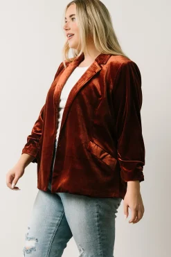 Baltic Born outerwear|Brinton Velvet Blazer | Cinnamon