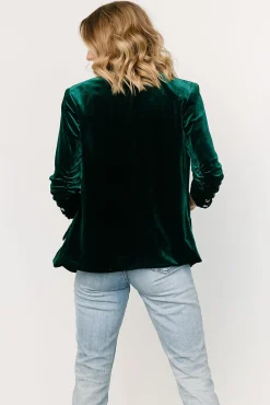 Baltic Born outerwear|Brinton Velvet Blazer | Dark Green