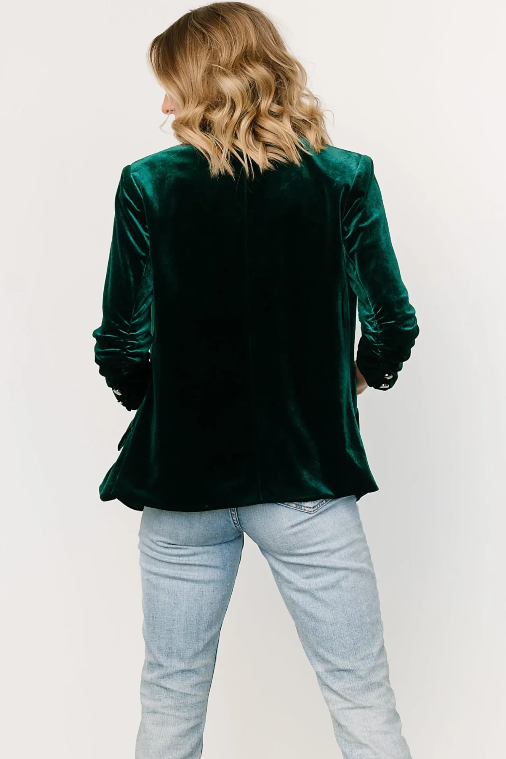 Baltic Born outerwear|Brinton Velvet Blazer | Dark Green