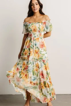 Baltic Born SALE|Britney Tiered Maxi Dress | Ivory Multi Floral