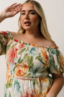 Baltic Born SALE|Britney Tiered Maxi Dress | Ivory Multi Floral