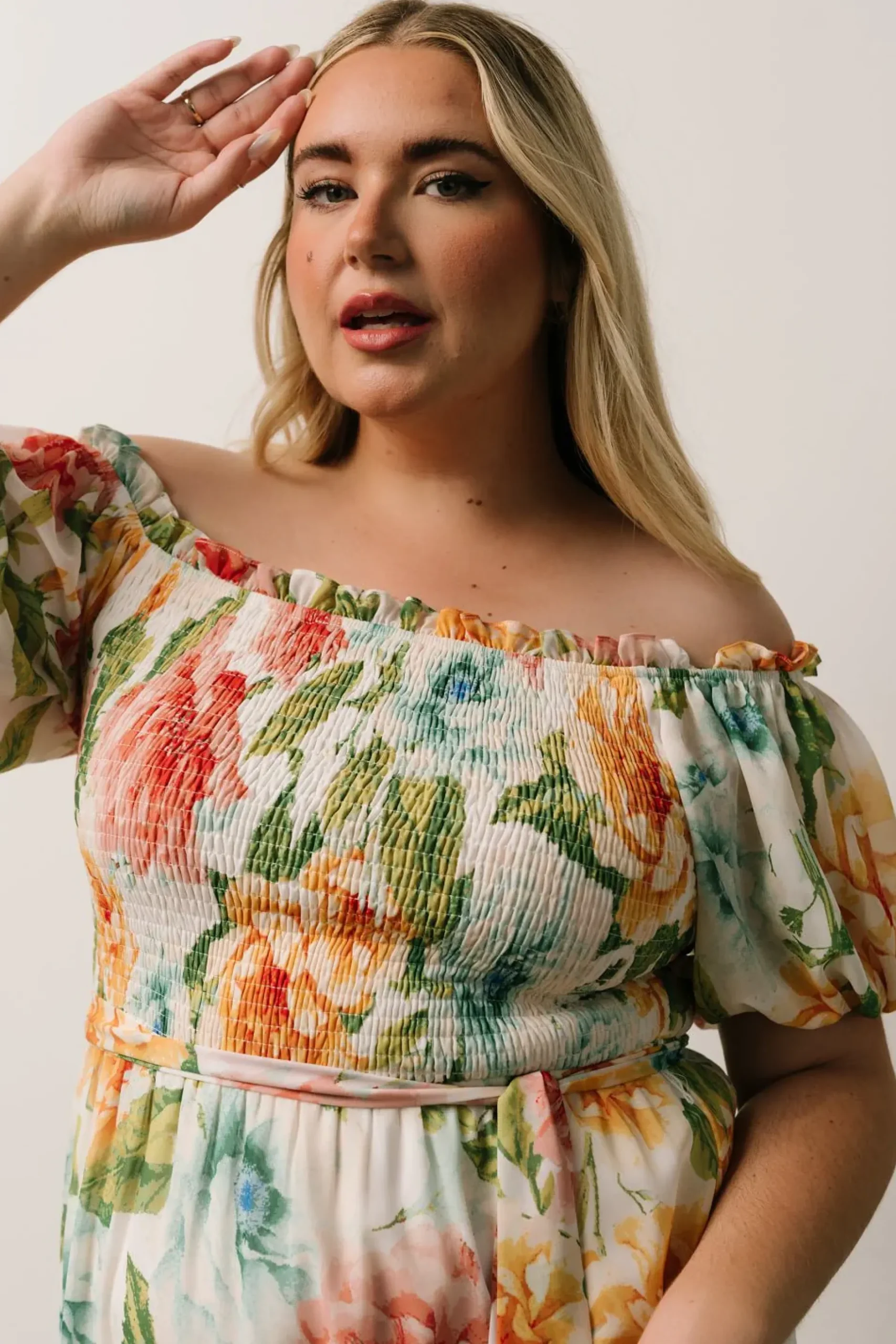 Baltic Born SALE|Britney Tiered Maxi Dress | Ivory Multi Floral