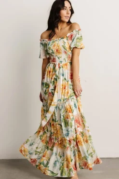 Baltic Born SALE|Britney Tiered Maxi Dress | Ivory Multi Floral