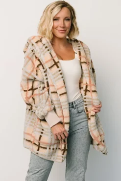 Baltic Born outerwear|Brody Plaid Teddy Jacket | Cream Multi