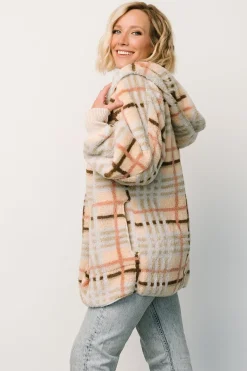 Baltic Born outerwear|Brody Plaid Teddy Jacket | Cream Multi