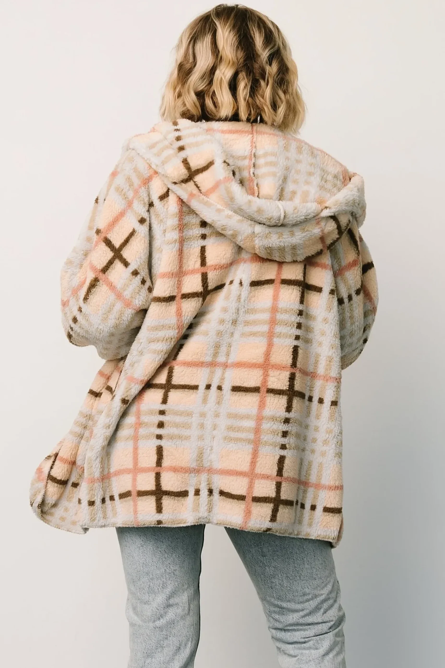Baltic Born outerwear|Brody Plaid Teddy Jacket | Cream Multi