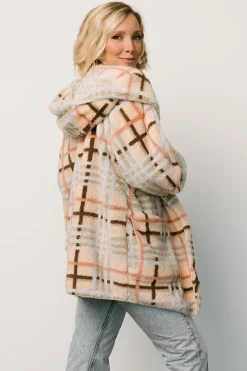 Baltic Born outerwear|Brody Plaid Teddy Jacket | Cream Multi