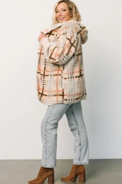 Baltic Born outerwear|Brody Plaid Teddy Jacket | Cream Multi