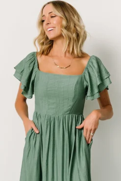 Baltic Born COMING SOON|Buttercup Midi Dress | Dusty Green