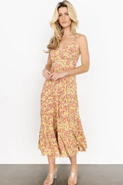 Baltic Born midi dresses|Campbell Tie Back Dress | Multi Floral