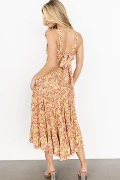 Baltic Born midi dresses|Campbell Tie Back Dress | Multi Floral