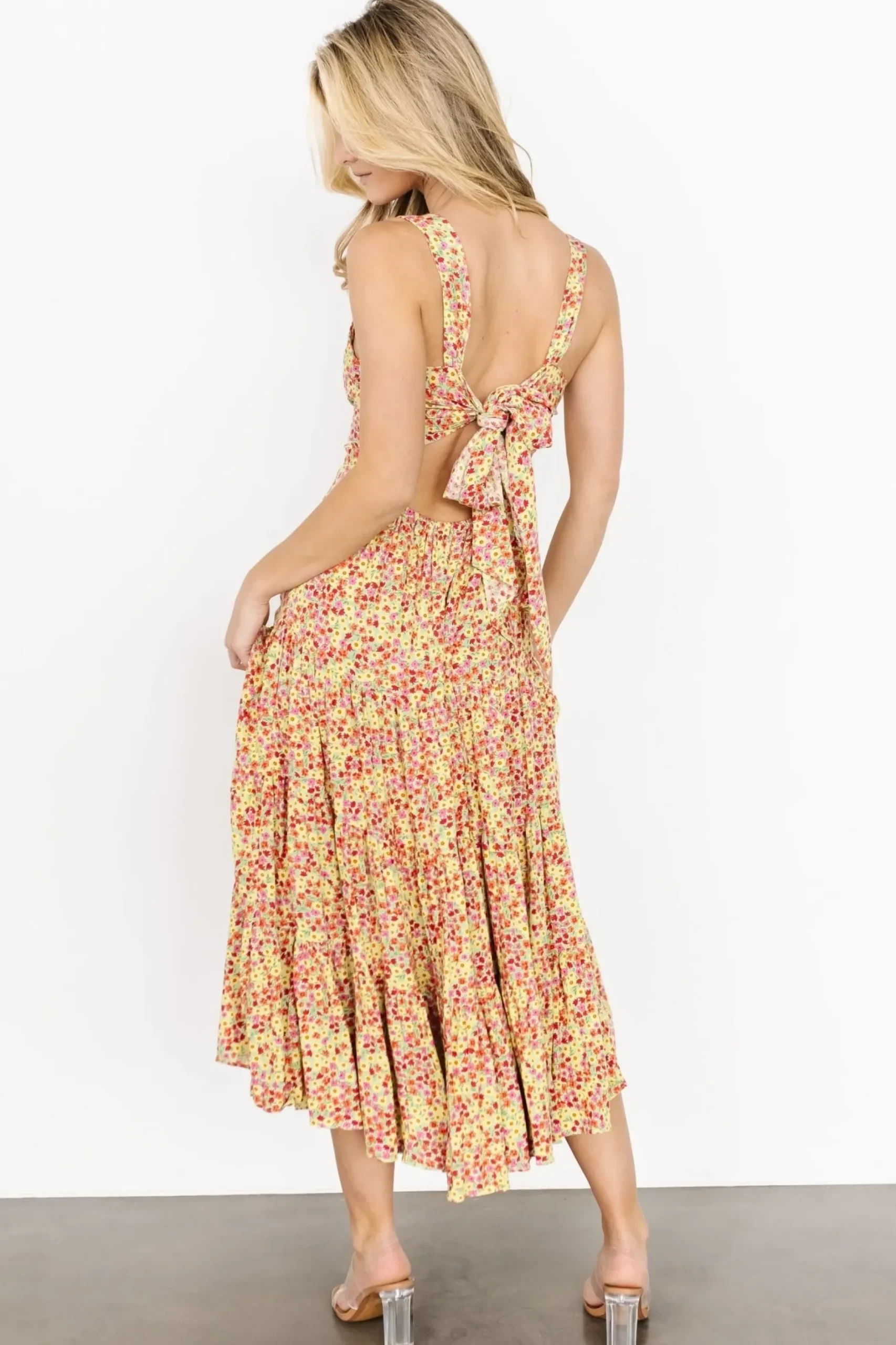 Baltic Born midi dresses|Campbell Tie Back Dress | Multi Floral