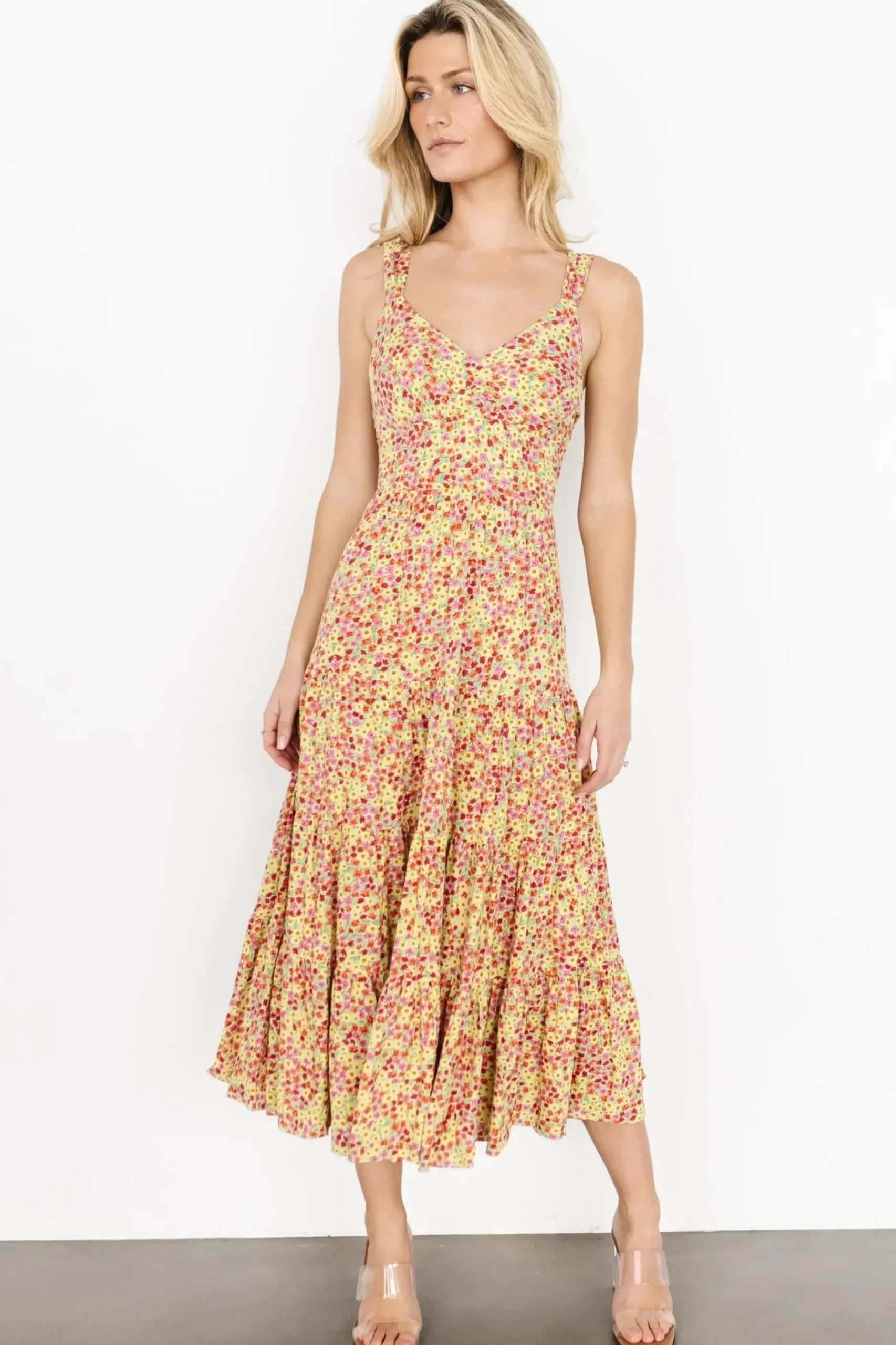 Baltic Born midi dresses|Campbell Tie Back Dress | Multi Floral