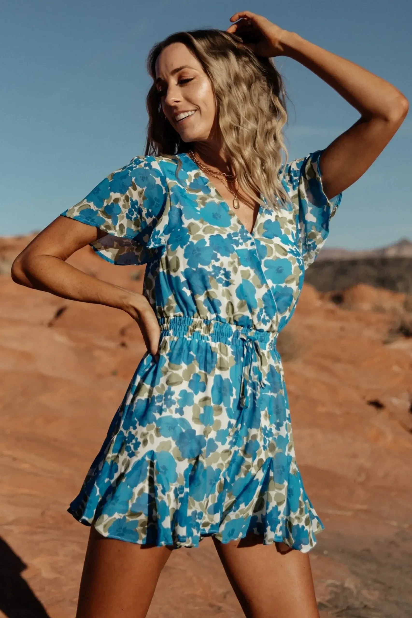 Baltic Born SALE|Candy Romper | Blue + Olive