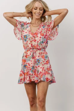 Baltic Born SALE|Candy Romper | Pink + Blue Floral