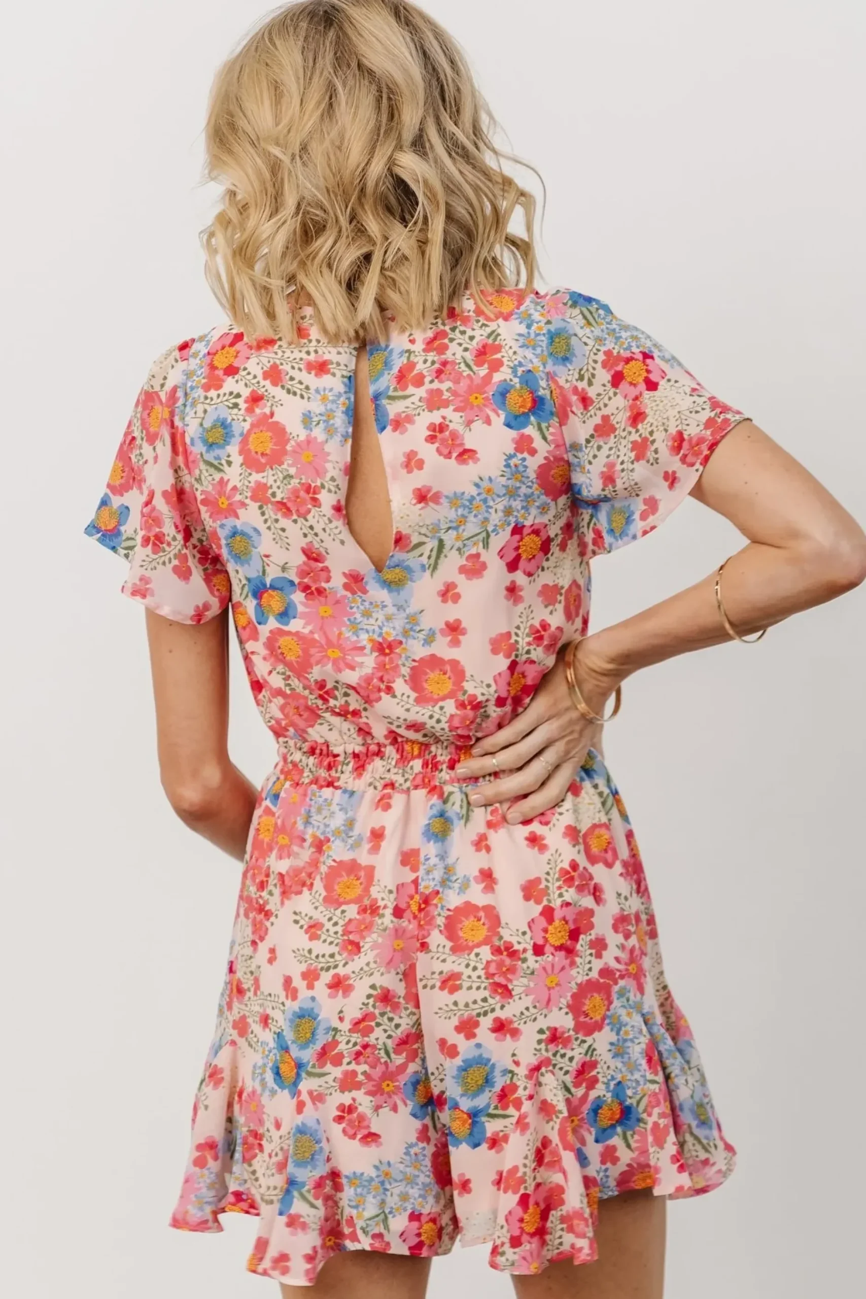 Baltic Born SALE|Candy Romper | Pink + Blue Floral