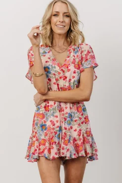Baltic Born SALE|Candy Romper | Pink + Blue Floral