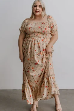 Baltic Born WINTER ESSENTIALS|Capri Smocked Maxi Dress | Golden Print