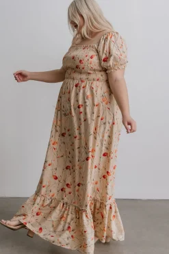 Baltic Born WINTER ESSENTIALS|Capri Smocked Maxi Dress | Golden Print