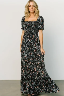 Baltic Born WINTER ESSENTIALS|Capri Smocked Maxi Dress | Midnight Floral