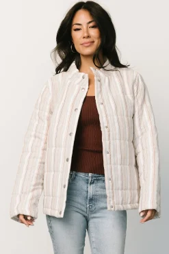 Baltic Born outerwear|Carlton Quilted Jacket | Multi Stripe