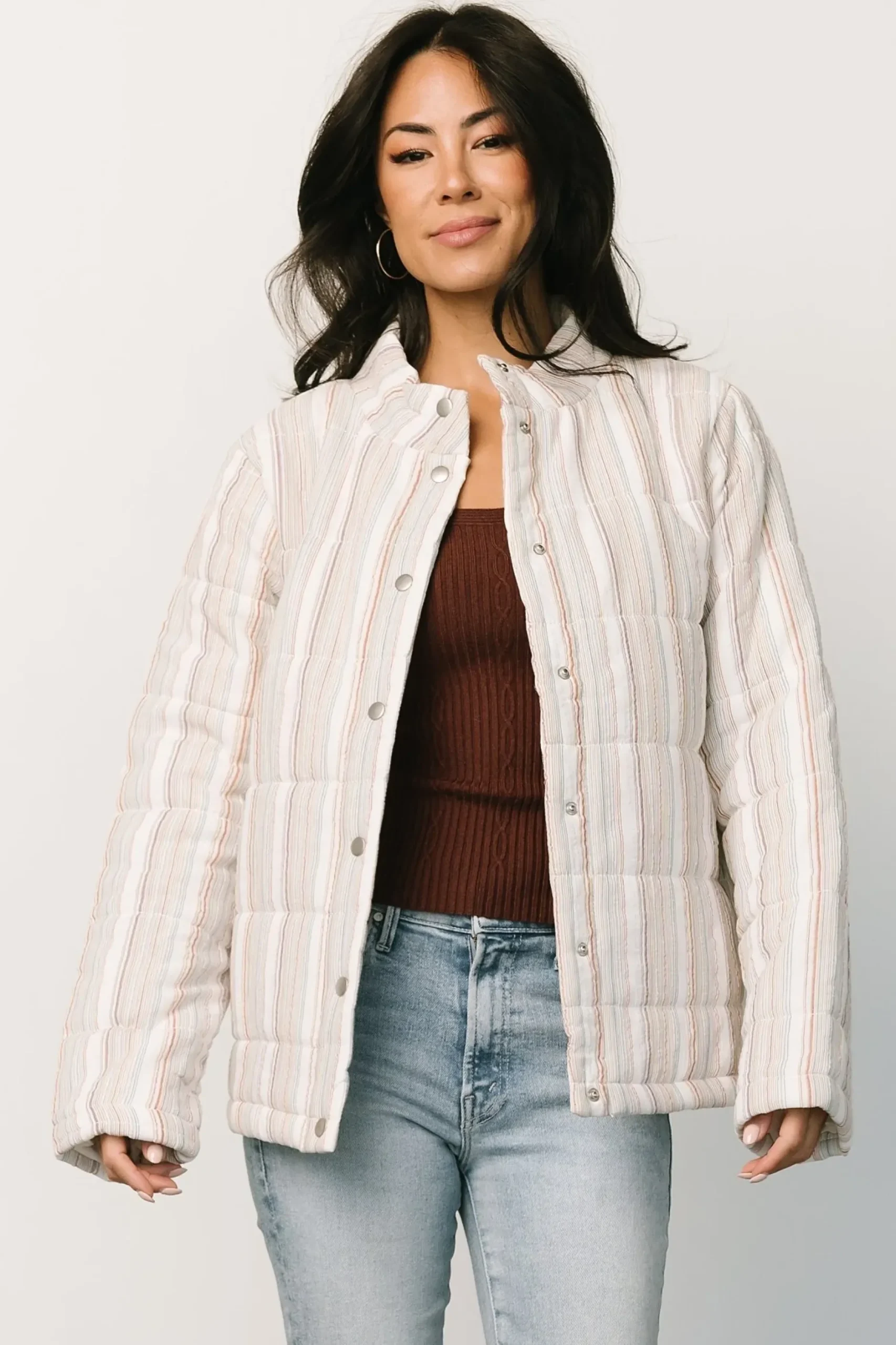 Baltic Born outerwear|Carlton Quilted Jacket | Multi Stripe