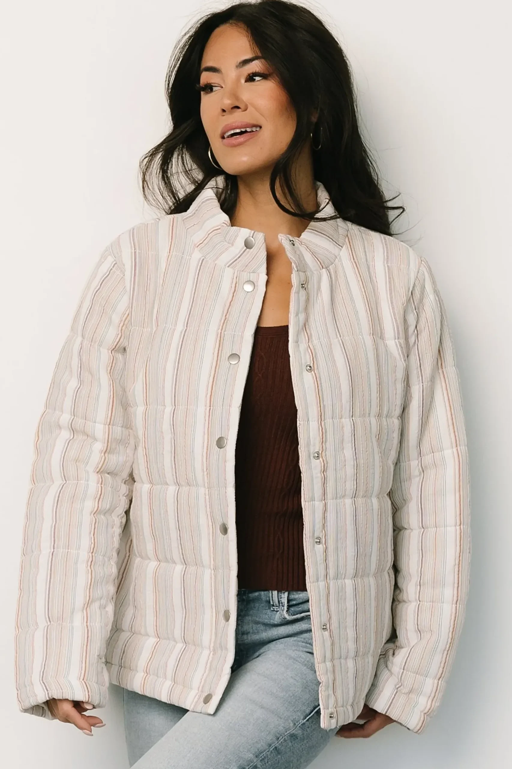 Baltic Born outerwear|Carlton Quilted Jacket | Multi Stripe