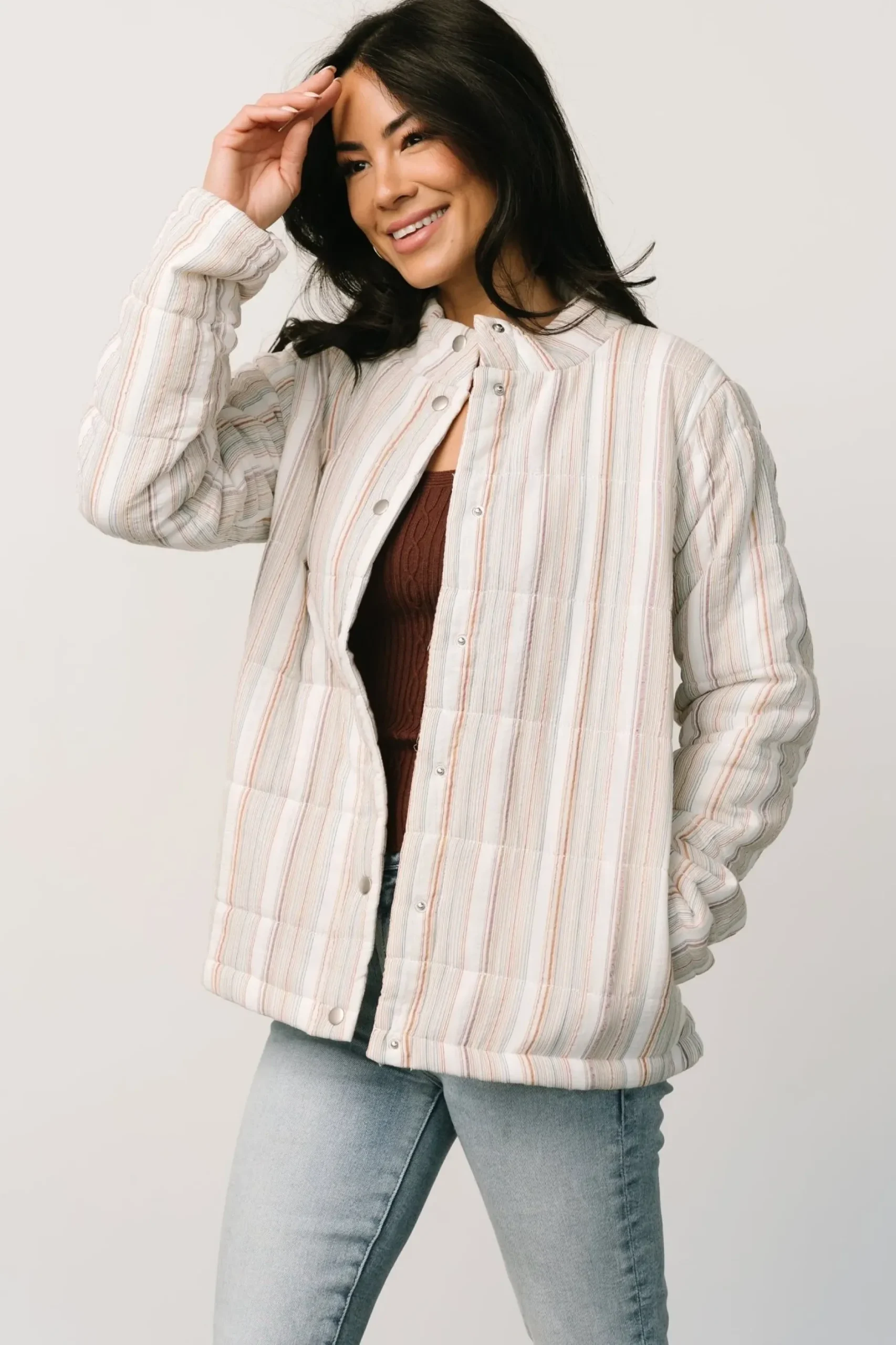 Baltic Born outerwear|Carlton Quilted Jacket | Multi Stripe