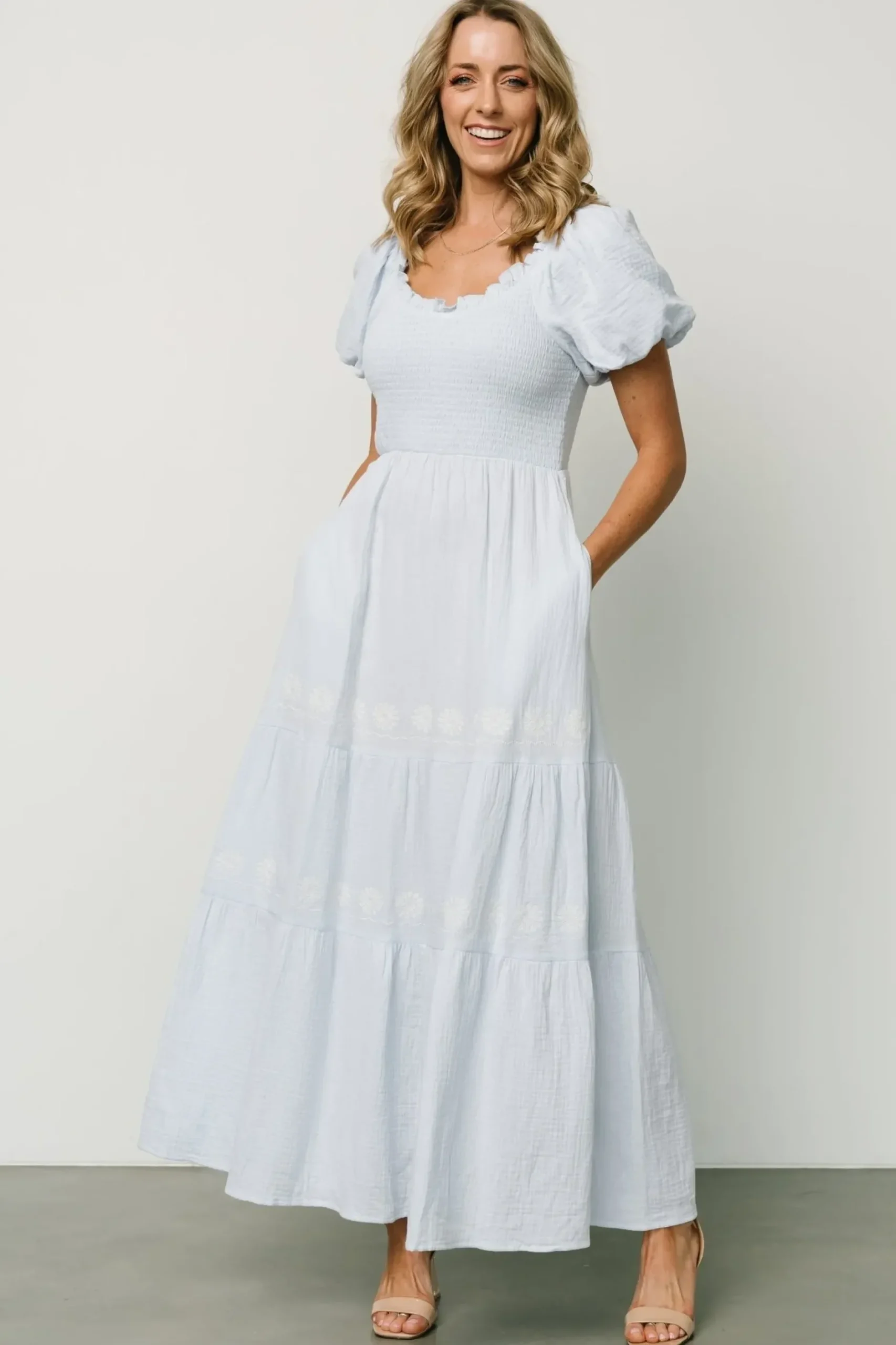 Baltic Born bump friendly|Carrington Maxi Dress | Light Blue