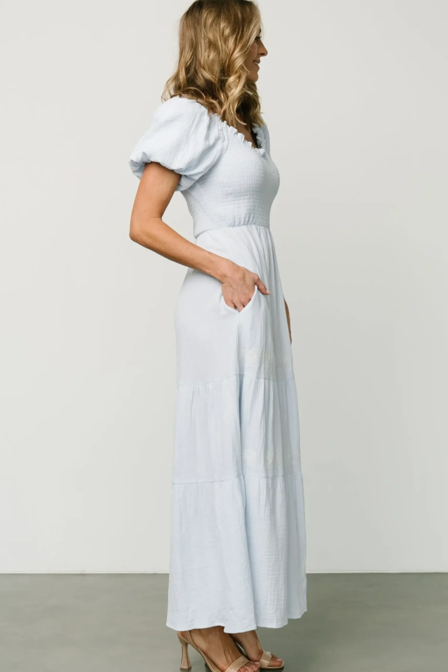 Baltic Born bump friendly|Carrington Maxi Dress | Light Blue