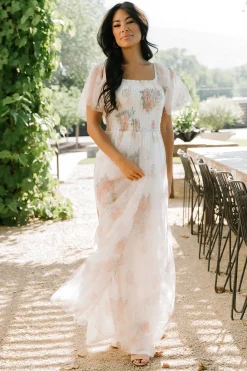 Baltic Born WEDDING SUITE|wedding guest|Cassandra Tulle Maxi Dress | White Multi