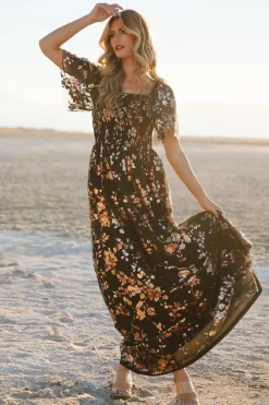 Baltic Born WEDDING SUITE|wedding guest|Cassandra Tulle Maxi Dress | Black Blossom