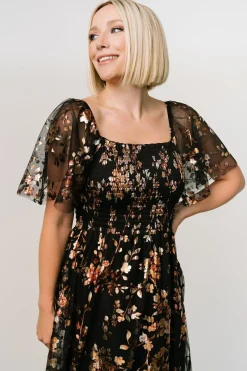 Baltic Born WEDDING SUITE|wedding guest|Cassandra Tulle Maxi Dress | Black Blossom