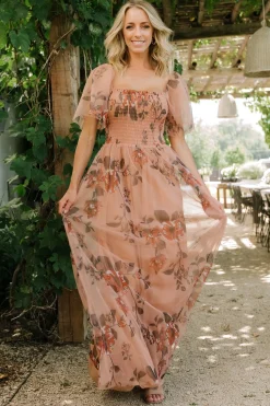 Baltic Born WEDDING SUITE|wedding guest|Cassandra Tulle Maxi Dress | Copper Floral