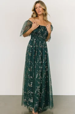 Baltic Born WEDDING SUITE|wedding guest|Cassandra Tulle Maxi Dress | Green + Gold