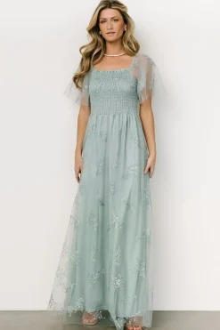 Baltic Born WEDDING SUITE|wedding guest|Cassandra Tulle Maxi Dress | Sage Sparkle