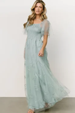 Baltic Born WEDDING SUITE|wedding guest|Cassandra Tulle Maxi Dress | Sage Sparkle