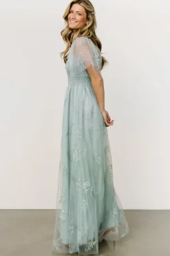 Baltic Born WEDDING SUITE|wedding guest|Cassandra Tulle Maxi Dress | Sage Sparkle