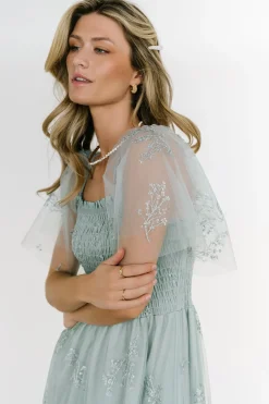 Baltic Born WEDDING SUITE|wedding guest|Cassandra Tulle Maxi Dress | Sage Sparkle